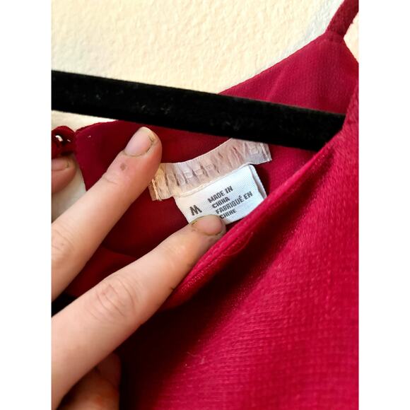 Cooperative Red Burgundy Cold Shoulder Dress Size Medium - Picture 4 of 8